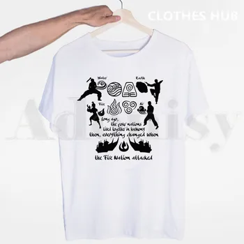 Avatar The Last Airbender Aang Si Appa Anime Barbati Tricou O-gât Casual de Vara tricou Barbat Femeie Teuri Topuri