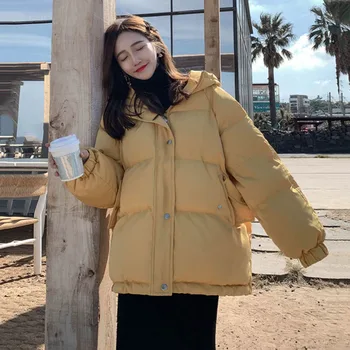 2020 Stil coreean cu Gluga Geaca de Iarna Femei, Moda Femei Ierni Straturi Groase de Bumbac Parka Supradimensionate Liber Jachete