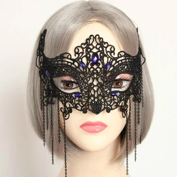 Fierbinte, sexy negru dantelă voal mască/amuzante femei bal mascat petrecere de Halloween Masca club de noapte sexy voal