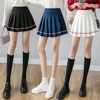 Culoare solidă Talie Mare Femeie Jk Stil Japonez Scoala Uniforme Fete Plisata Mini Fusta a-line Cu Siguranță Pantaloni Costume Cosplay