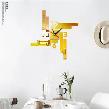 Noi 3D DIY Neregulate Ceas Acrilice Ceas de Perete Modern pentru Bucatarie Home Decor Autocolant Perete Gol Numeral Ceas