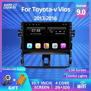 2Din Android 9.0 Radio Auto Pentru Toyota-v Vios 2016 10 Inch Mașină Player Multimedia Suport Oglinda Link-ul DVR OBD Autoradio