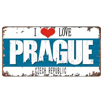 30X15CM Iubesc Praga Epocă de Călătorie Tablă de Metal SignTravel Suvenir Decorative Semne Placa Pentru Arta de Perete Decor Acasă DC-0984A