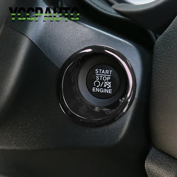 Styling Auto Pentru Jeep Compass 17+ Motor Start-Stop Buton De Apăsare Gaură De Cheie De Comutare Inel Autocolant Acoperi Ornamente Din Fibra De Carbon Negru Argintiu