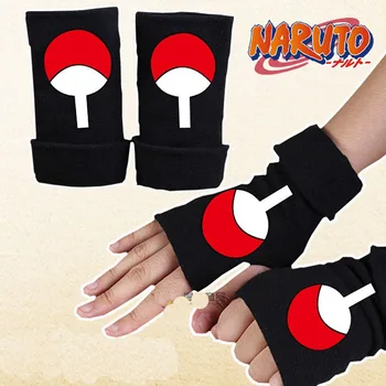 2020 De Iarnă De Bumbac Mănuși Anime Naruto Sasuke Red Cloud Mănuși Fingerless Imprimare Mănușă De Box Unisex Cosplay Cald Cadouri