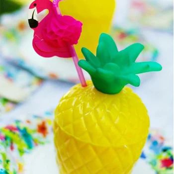 Plastic ananas/nucă de Cocos cana Suc de Băut cupa de Vară flamingo petrecere Hawaii aloha Beach party Luau părți consumabile