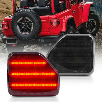 2 buc LED-uri Bara Spate Reflector Lumina Coada pentru 2018-up Jeep Wrangler JL 2018-up Lentile de Fum de Culoare Roșie Full Led Lămpile de poziție Laterale