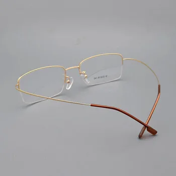 Rama de ochelari Jumătate Pentru Bărbați Și Femei Super lumina Ochelari de Aur Partea Sârmă Subțire Picioare de Argint Subțire de Frontieră bine templu elasticitate