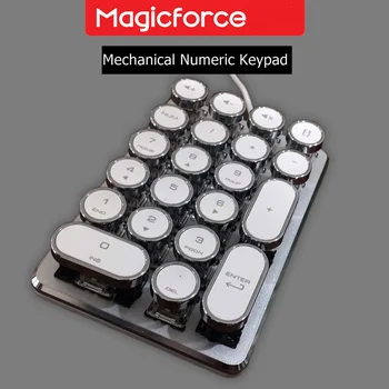 Magicforce Scris Ediție Cu Fir Smart 21-Cheie Mecanică Tastatura Numerică Gateron Switch-Uri ( Ice-Lumina De Fundal Albastru)