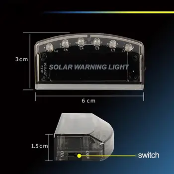 6 Led-uri YS-61 Masina energiei Solare Simulate de Alarmă de Avertizare Strobe Lumina Anti-Furt Intermitent Lumina de Securitate