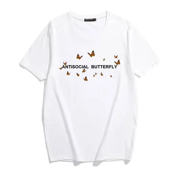 Fluture T-shirt Femei Harajuku Antisocial Amuzant Grafic t shirt Doamnelor Maneca Scurta casual chic Estetice Haine femei Tees