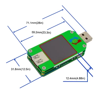 UM24 UM24C pentru APP USB 2.0 Display LCD Voltmetru ampermetru de încărcare a bateriei tensiune contor de curent multimetru cablu măsură Tester