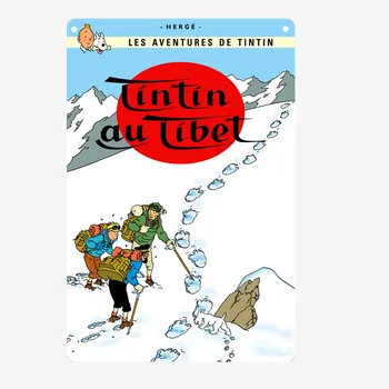 Aventurile lui Tintin si Cainele Film de Desene animate Tablou Poster Vintage Home Bar Arta de Perete Decor de Metal Semne de Dropshipping