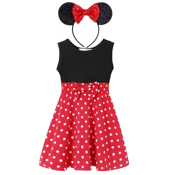 YOFEEL Mickey Minnie Rochie de Printesa Fata de Copii Cosplay Mini Mouse Costum Copii Rochie de Vara Casual Fete de Petrecere, Haine de Lux