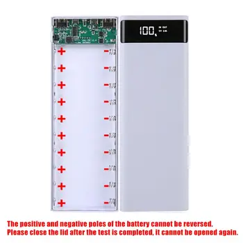 Dual USB LCD Power Bank Shell 10x18650 Acumulatorul Extern Portabil Cutie fără Acumulator Powerbank Protector