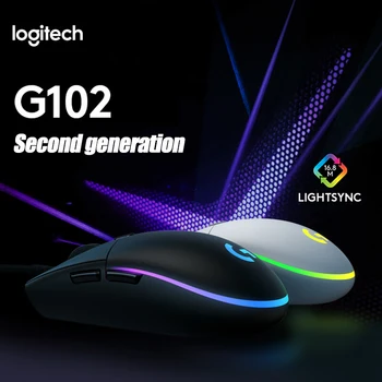 Logitech G102 LIGHTSYNC prin Cablu Joc RGB Mouse-ul cu 8000dpi Streamer lumina pentru PC-ul /Desktop-ul Windows 10/8/7 Mouse de Gaming