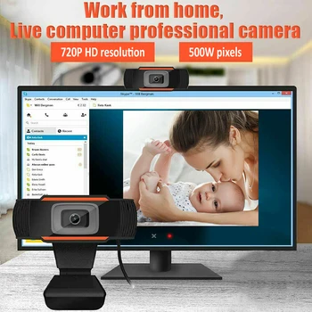 480p/720p Rotativ HD Webcam Clip-on PC, Digital aparat de Fotografiat USB Înregistrare Video 1,20 M Microfon de Învățare On-line de Rețea de Predare În Stoc