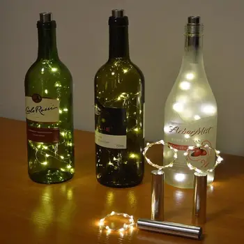 SOLLED 10 buc Cupru Argint Sticla de Vin CONDUS Șir de Lumini de Vacanță de Iluminat Pentru Zână Pom de Crăciun de Nunta Bar Decor Petrecere