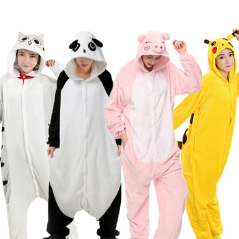 Set de iarna Kigurumi Animal Adult Pijamale Femei Bărbați Pijamale unicorn Panda ochi de Pisica onesies adulți Desene animate Cosplay Homewear