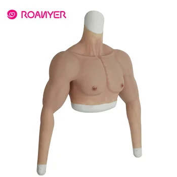 ROANYER Realist Silicon Fals Burta Musculare Corpul costum Cu Musculos Simulare False piept pentru om femei shemale Cosplay