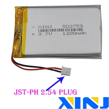 XINJ 3.7 V 1200mAh Li-Po Baterie Polimer 503759 2pin JST 1.0/1.25/1.5/2.0/2.54 mm mufă Pentru GPS PDA Camera de navigare Music player