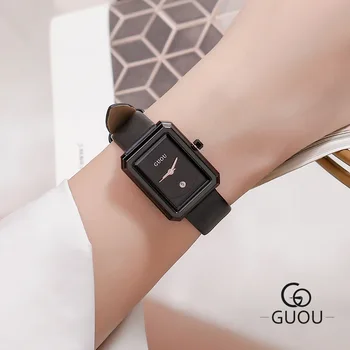 Moda GUOU Nou Cadran Mic Dreptunghi Femei Ceasuri Brățară Ceas Casual Ladies Quartz Watchwatch Montre Femme Reloj Muje