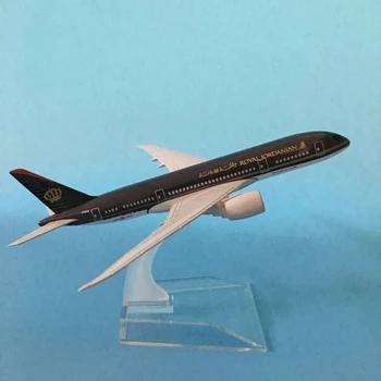 16cm Model de Avion, Avion Model ROYAL IORDANIAN Boeing 787 Model 1:400 turnat sub presiune, Metal Avioane Avion Jucarii