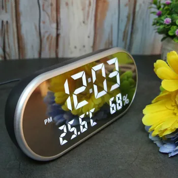 LED Digital Ceas cu Alarmă Ceasuri de Masă Cu Temperatura Reveil Ceas Oglinda USB Electronice Ceas de Birou Despertador Oval Despertador