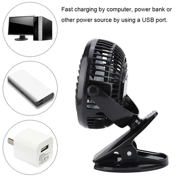 Zgomot redus Mini Birou, Ventilator Cu Clip de Calitate, Motor 2 Viteza Vântului Desktop-ul Personal Ventilatoare USB de Încărcare Fan Pentru Biroul de Acasă Cămin