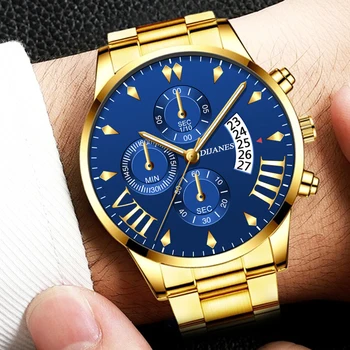 2020 Moda pentru Bărbați Ceasuri de Lux din Oțel Inoxidabil de Aur Cuarț Încheietura Ceas pentru Bărbați Business Casual Calendar Ceas relogio masculino