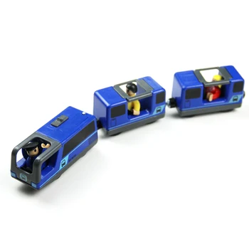 Albastru electric tren jucărie compatibil cu Brio tren set copiilor urmări jucărie vârstă de peste 3 ani din plastic w112