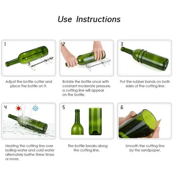 DIY Sticlă Tăietor de masini-Unelte, Pachet Vin, Bere, Șampanie, Sticle și Borcane Instrument de Tăiere Kit pentru Acasa Bar Decor instrument