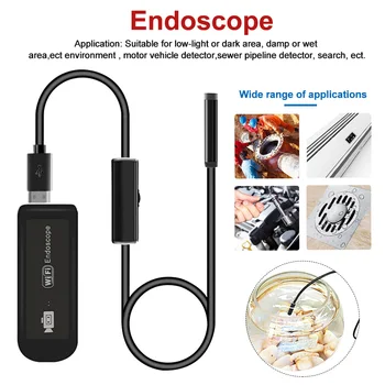 Inspecție HD Waterproof Wireless Țevi Industriale Șarpe Camera Acasa Cu 6LED 8mm Smartphone Flexibil Endoscop WIFI Portabil
