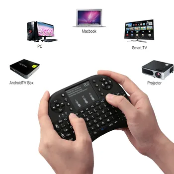 Rii i8+ Backlight arabă Versiunea 2.4 Ghz Mini Tastatura Wireless Air Mouse cu Touchpad-ul pentru Android TV Box/Mini PC