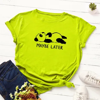 Noul Panda Drăguț Scrisoare de Imprimare Tricou Femei Plus Dimensiune S-5XL Camasi Casual din Bumbac O-Gat Maneci Scurte de Vara Tricou Topuri