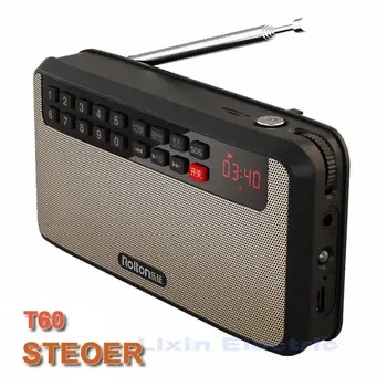 RoltonT60 MP3 Player Stereo Mini Portabil de Boxe Audio Radio FM Cu Ecran LED Suport TF carte de Joc de Muzică Lanterna LED-uri