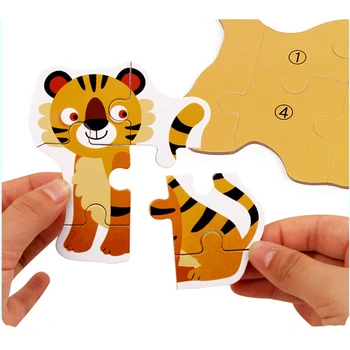 Din lemn pentru copii de educație timpurie mare puzzle de desene animate de animale de trafic de dinozaur puzzle toddler copii puzzle din lemn jucarie cadou pentru copii