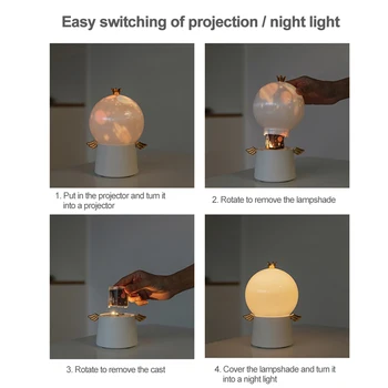 Proiector Lumina de Noapte Music Box Lampă cu LED-uri contra cost Rotație de 360 de Grade Înger Păzitor Universul Înstelat de Muzică Ușoară pentru Copii Cadouri