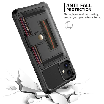 Pentru IPhone 12 Mini Portofel Caz pentru IPhone 12 11 Pro Xs Max SE 2020 Xr 8 7 6 6s X Plus Titularul Cardului de Silicon rezistent la Șocuri Bara Sac