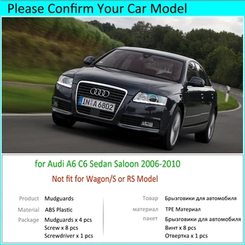 Pentru Audi A6 C6 Sedan Salon 2006 2007 2008 2009 2010 Aripile apărătoare de noroi Aripa Paznici Stropi de Noroi a Roții-Față Accesorii
