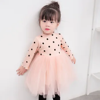 2019 Toamnă Iarnă Fată Dress Long Sleeve Polka Dot Baby Girl Pentru Copii Rochii Pentru Fete De Petrecere, Haine De Printesa Rochie De Haine Pentru Copii