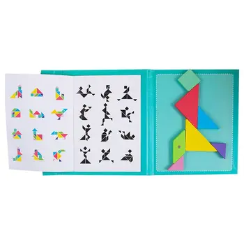 96 Puzzle-uri Tangram Magnetic Copii Jucarii Montessori Educaționale Carte de Magie Costum J2HD