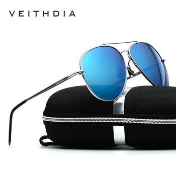 VEITHDIA Aluminiu Magneziu Aviației Polarizat ochelari de soare barbati de brand designer de Roti la 180 de grade picior Ochelari de Soare Femei nuante