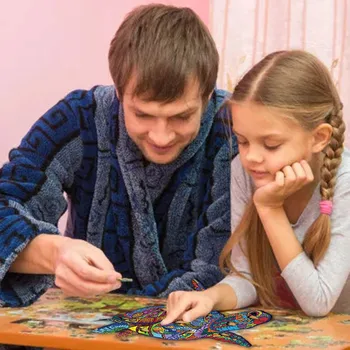 Unic Neregulate Puzzle-Uri Din Lemn Adulți Copii Drăguț Broasca Țestoasă Animal Diy Puzzle Montessori Jigsaw Puzzle-Uri Jucarii Cadou Misterios