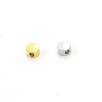 50pc 5mm Aur/Otel Culoare din oțel Inoxidabil Mini Gol Margele Rotunde Charm pandantiv Colier DIY Femei Bijuterii lucrate Manual Face