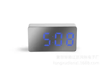 7*4 CM Mini Birou Ceas cu Alarmă Oglindă Digital cu LED Display Mare Dormitor Snooze Timer Acasă Electronic Ceas de Masa USB Lumina Constanta