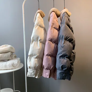 2020 Femei Iarna Jacheta Singur Pieptul Bumbac Moda Guler de Turn-down Cald coreeană Stil Desigual pentru Femei Haine Abrigo Mujer