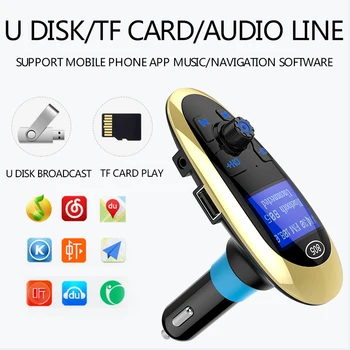 JINSERTA 6-în-1 de Mâini Libere Bluetooth fără Fir Transmițător FM Modulator Auto MP3 Player Audio AUX TF/SD Card de Memorie USB Încărcător