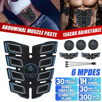6 Moduri EMS Wireless Stimulator Muscular Antrenor de Fitness de Formare Abdominale Electric Pierderea in Greutate Autocolant Corp Slăbire Masaj