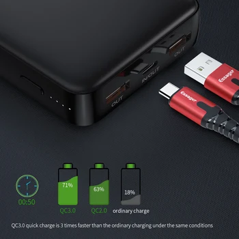 Essager Power Bank 20000mah Încărcare Rapidă USB 3.0 C PD Powerbank 20000 mAh Încărcător Portabil Pentru iPhone 11 Pro Max Xiaomi mi 9 8